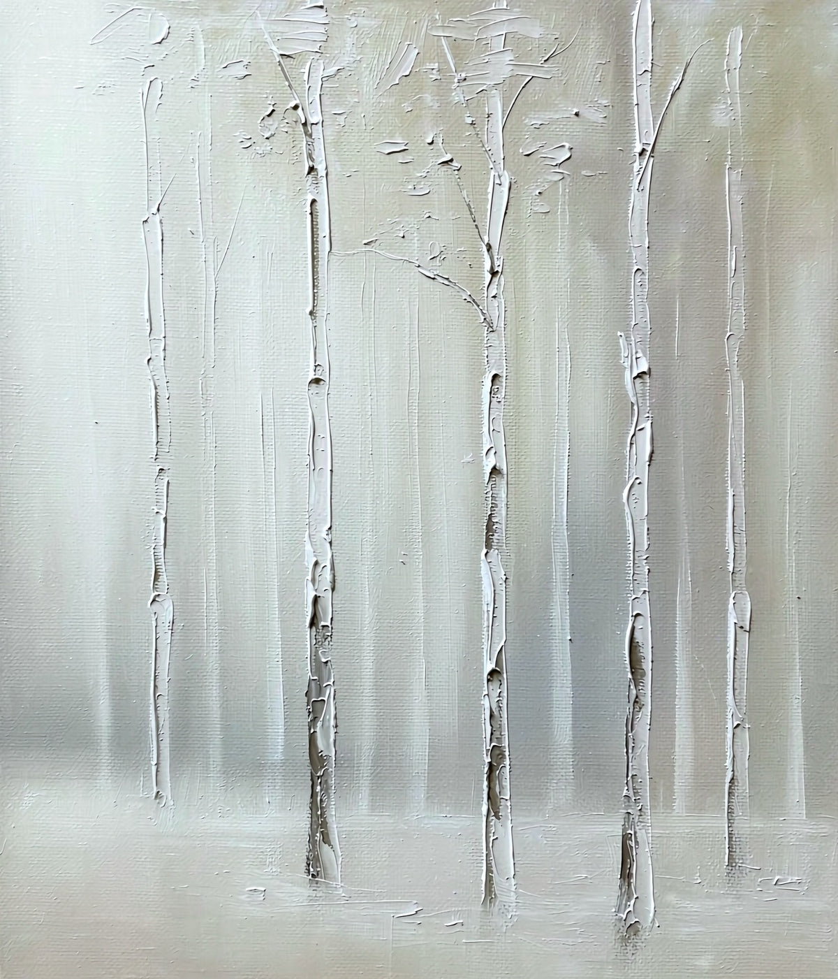 Minimal grey white forest artwork