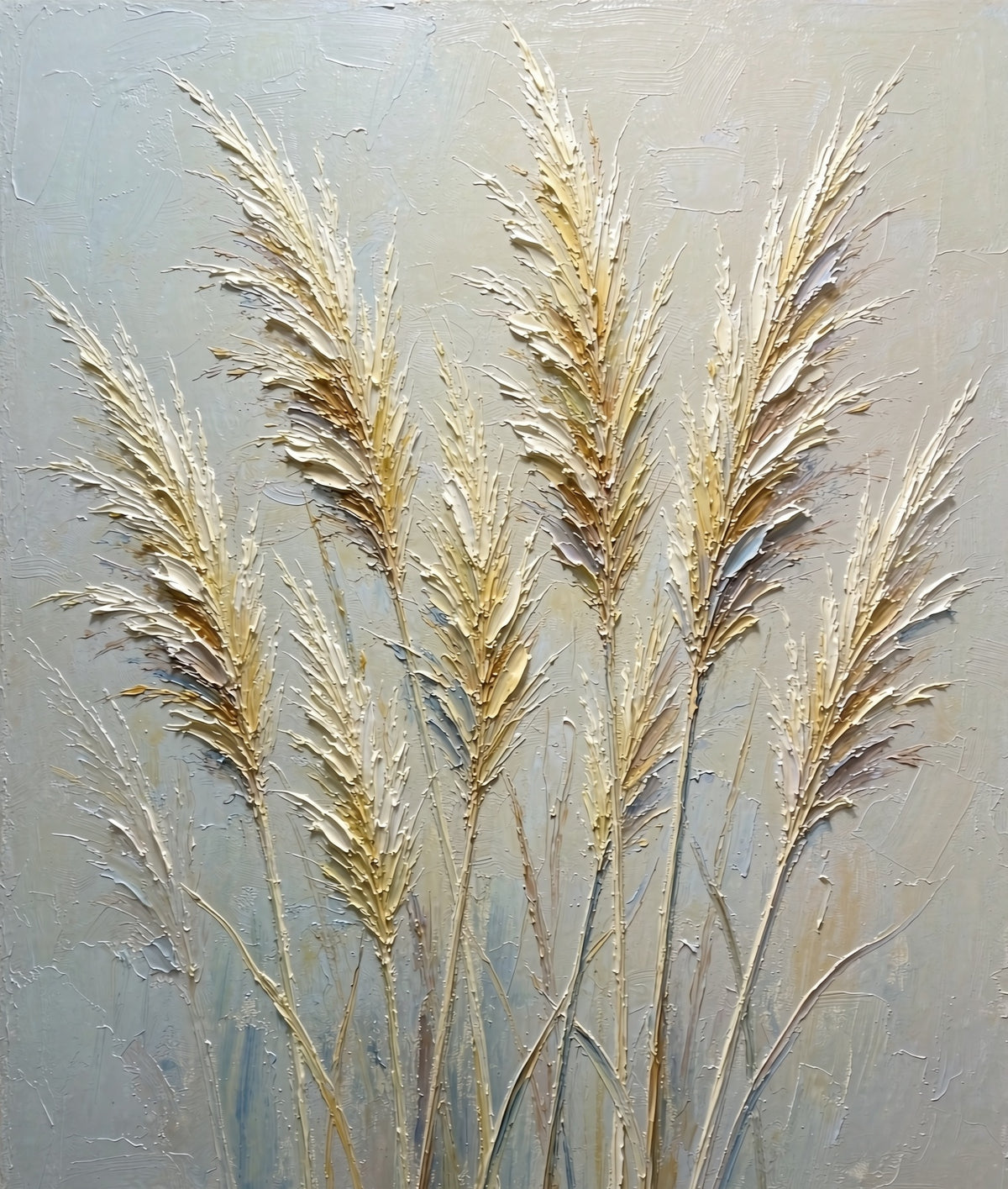 Dried reed pampas botanical painting