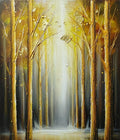 Abstract Art Canvas Paintings golden misty forest
