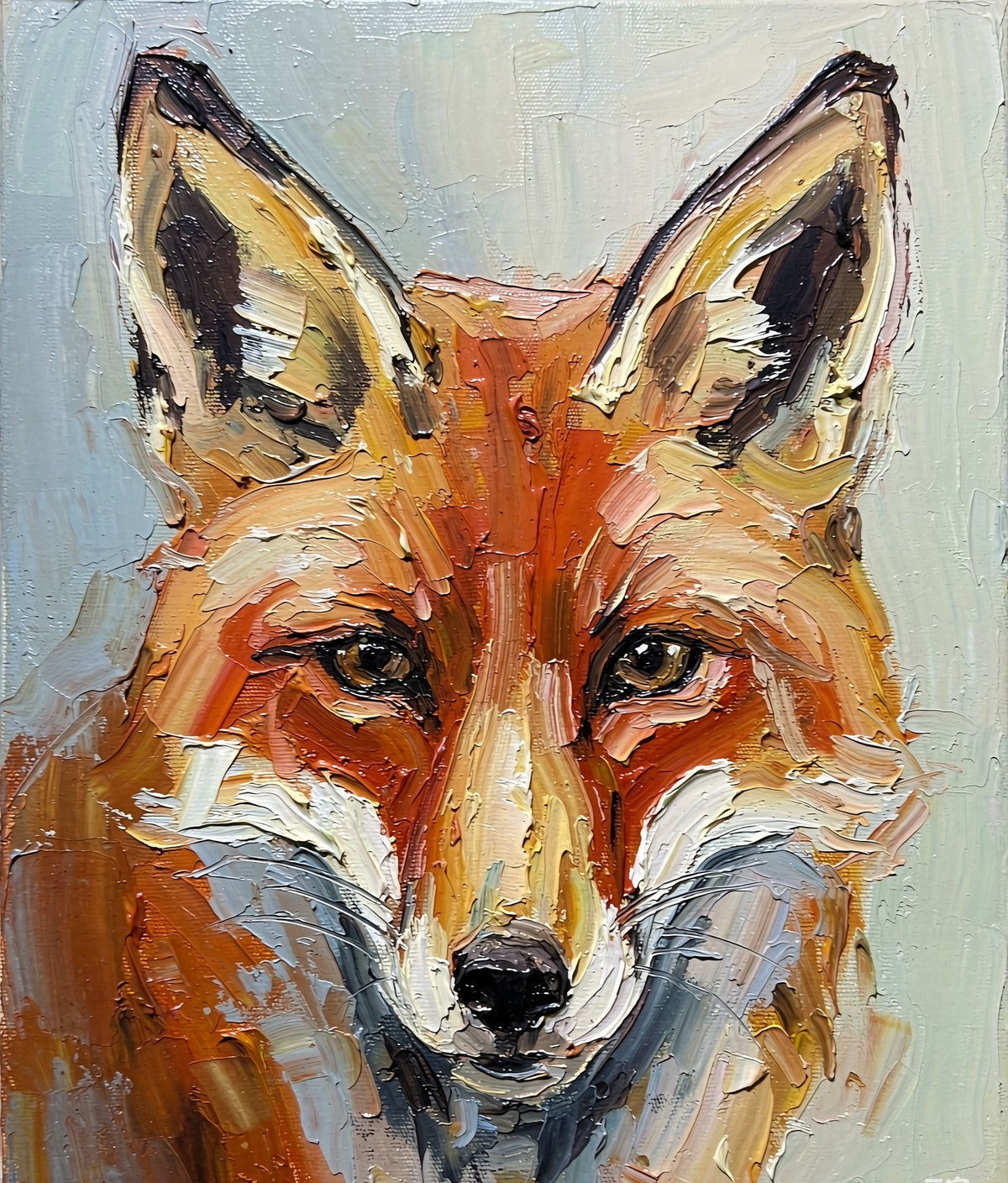 Fox original oil painting
