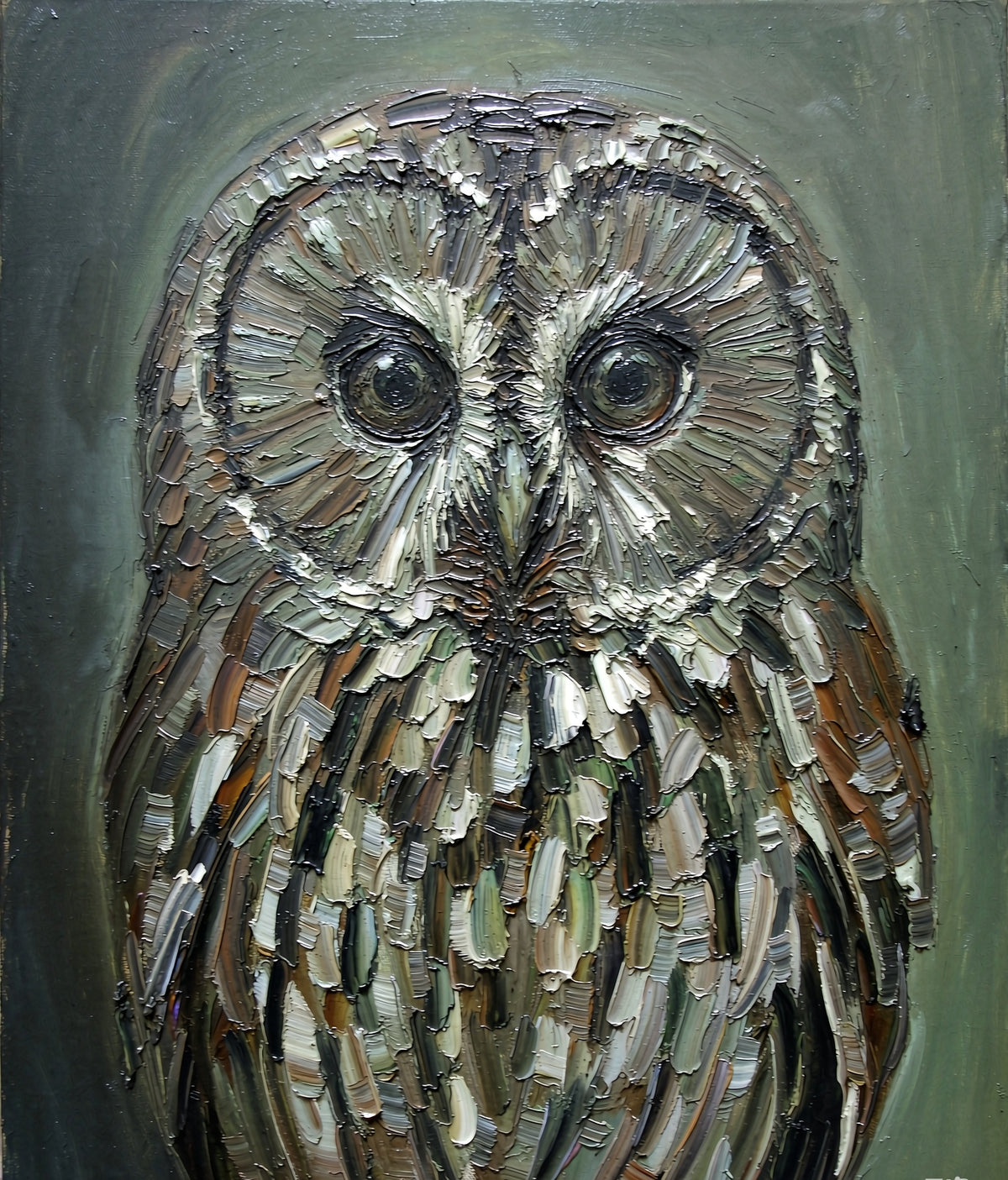 Owl original oil painting