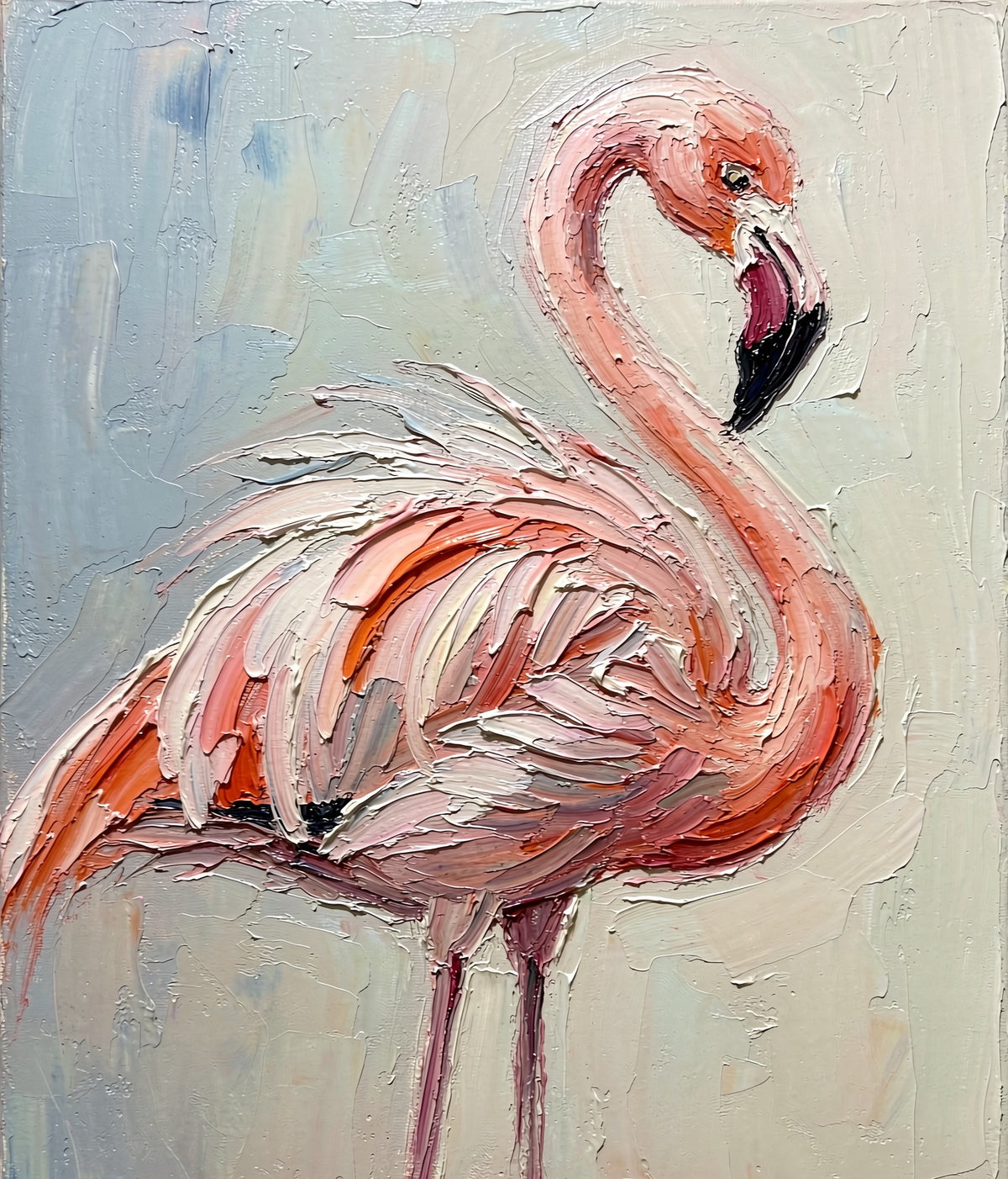 Flamingo original oil painting