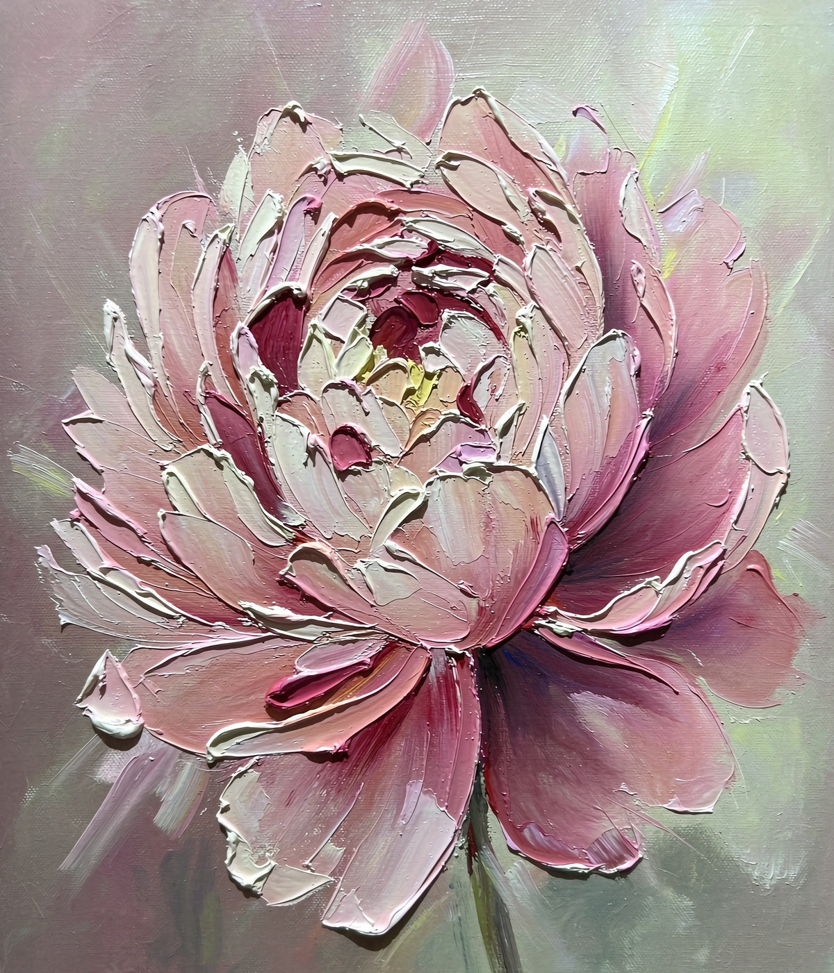 Pink peony floral painting