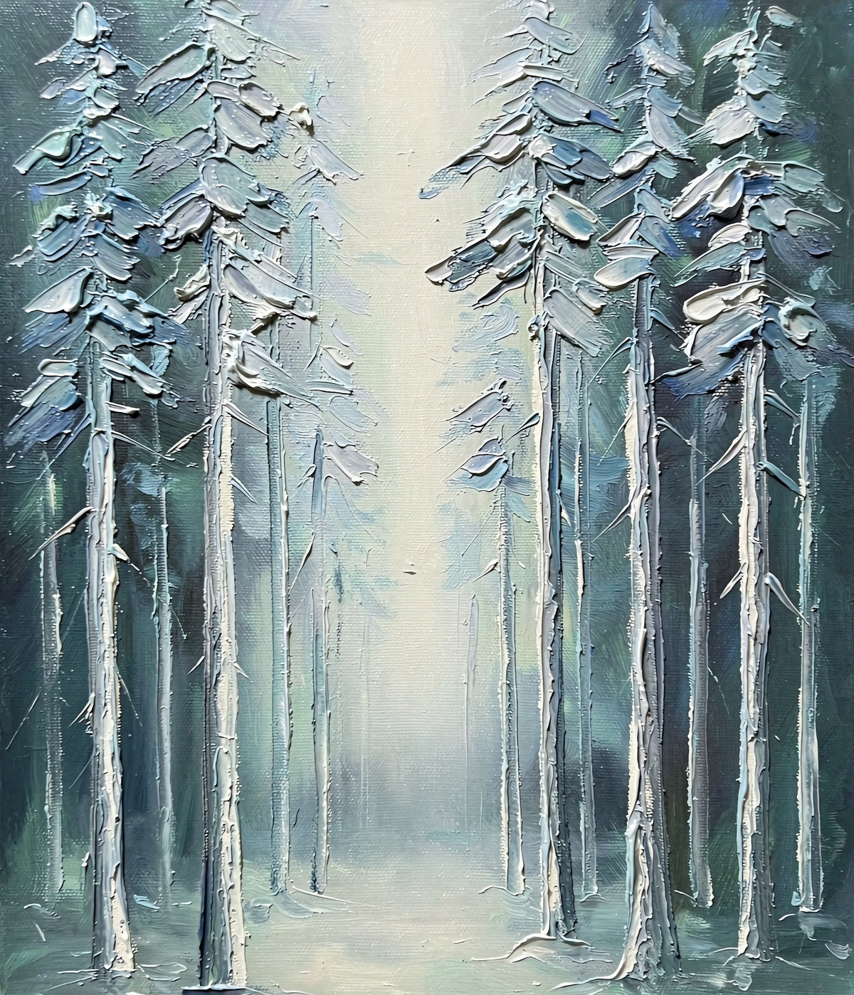 Silver grey pine forest artwork