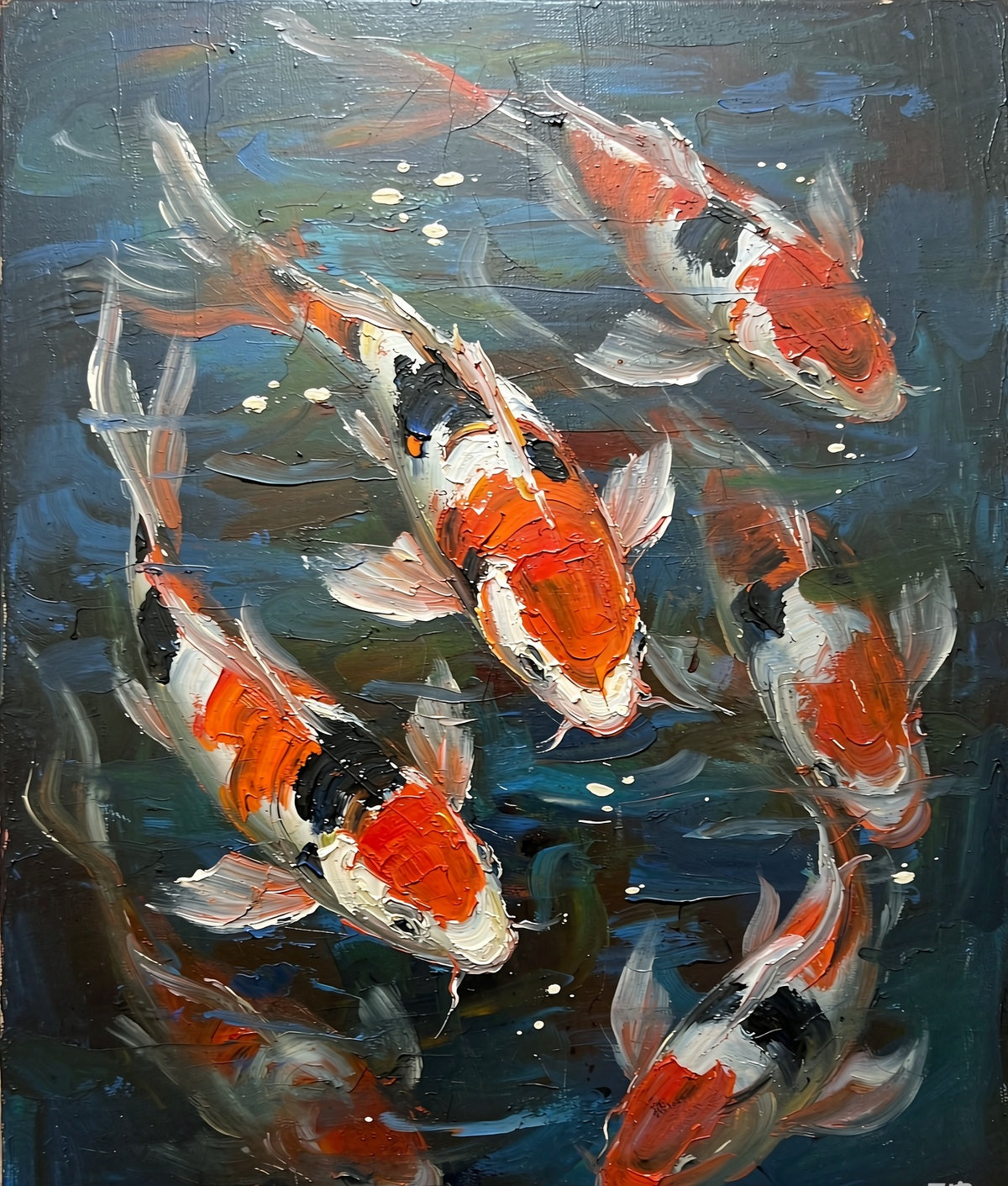Koi original oil painting