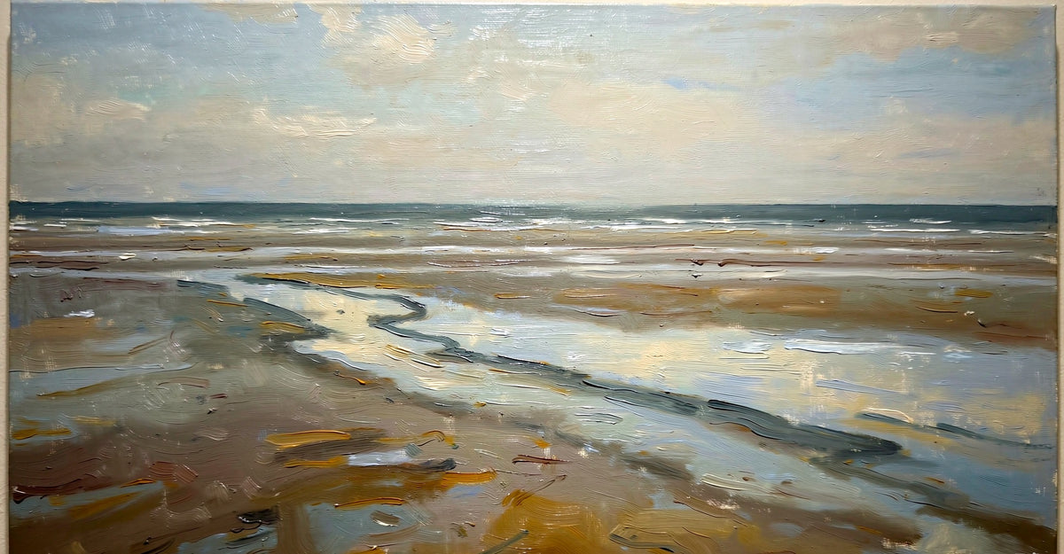 Reflective tidal flats original painting